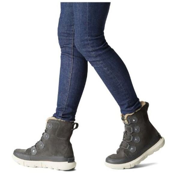 Sorel Shoes - Sorel Explorer II Joan Faux Fur Winter Lace Up Boots Grill/Fawn Womens Size 7